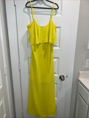 Bright Yellow Maxi Dress with Ruffle Bodice